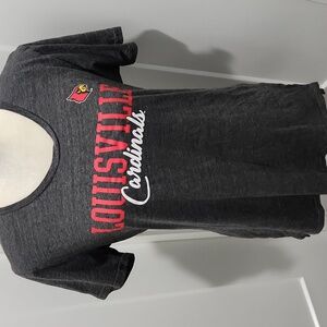 Louisville Cardinals Gray Round Neck  Tee Medium Women's